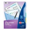 Avery® Write & Erase Durable Plastic Dividers with Pockets, 5-Tab Set, Multicolor