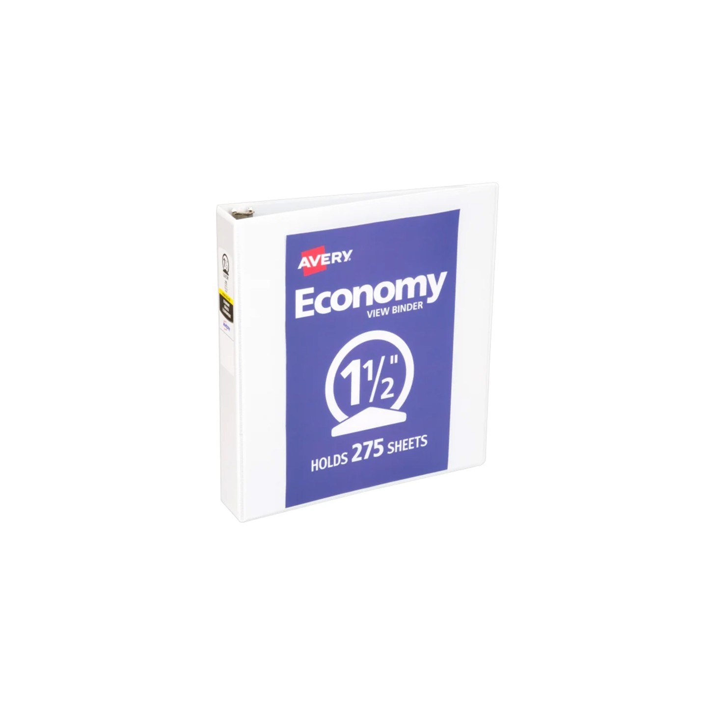 Avery® Economy View Binder, 1.5" Round Rings, 275-Sheet Capacity, White