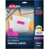 Avery® High-Visibility Labels, Permanent Adhesive, Neon Magenta, 1" x 2-5/8", 750 Labels