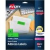Avery® High-Visibility Labels, Permanent Adhesive, Neon Green, 1" x 2-5/8", 750 Labels