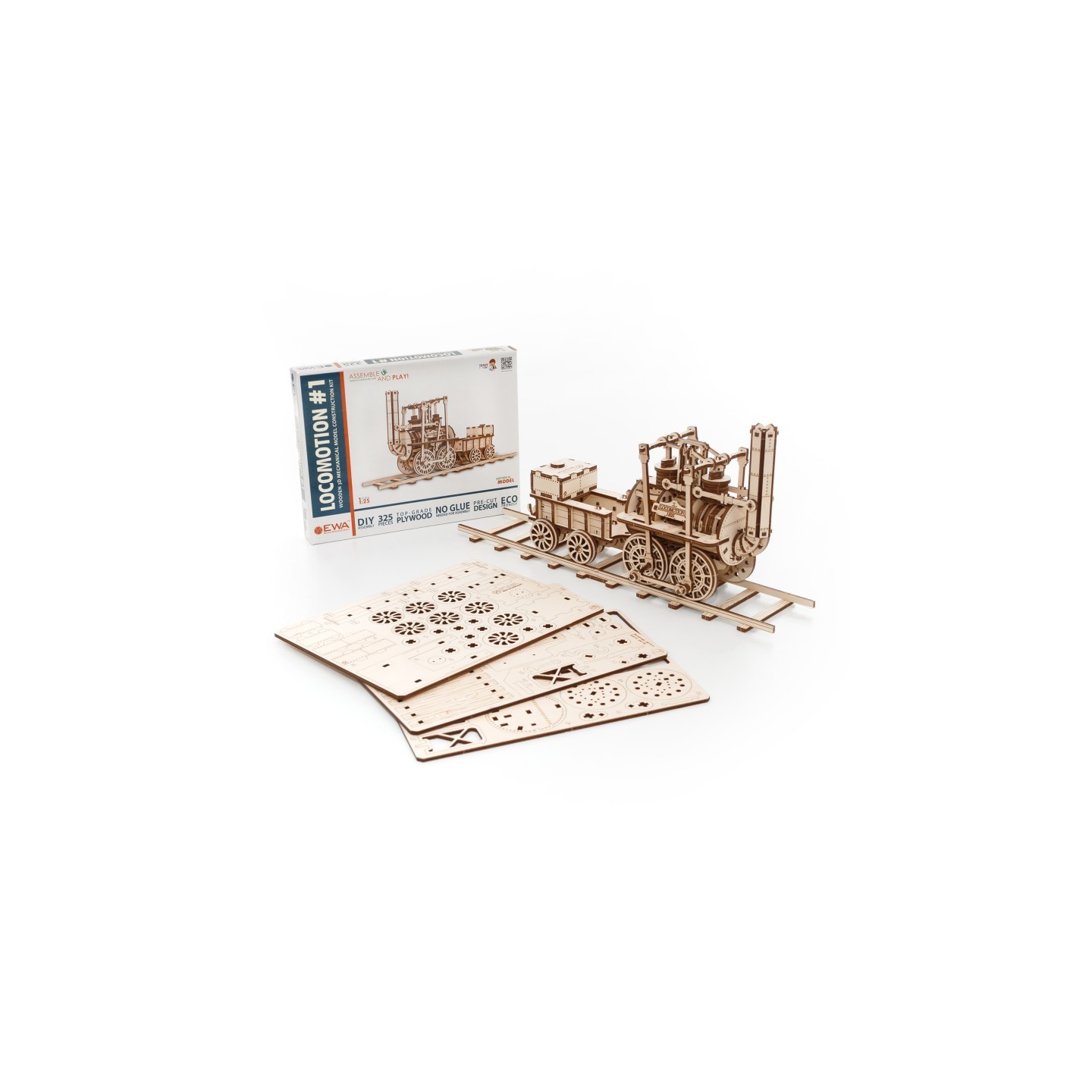 EWA Eco-Wood-Art Locomotive 3D Wooden STEM Construction Kit
