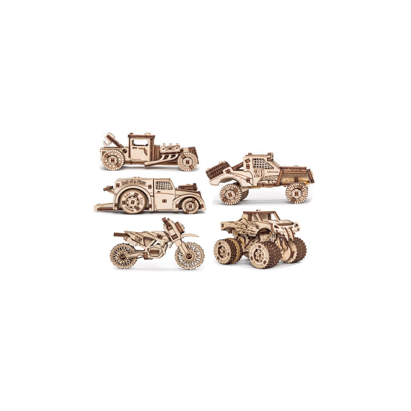 EWA Eco-Wood-Art Vehicles Set 3D Wooden STEM Construction Kit