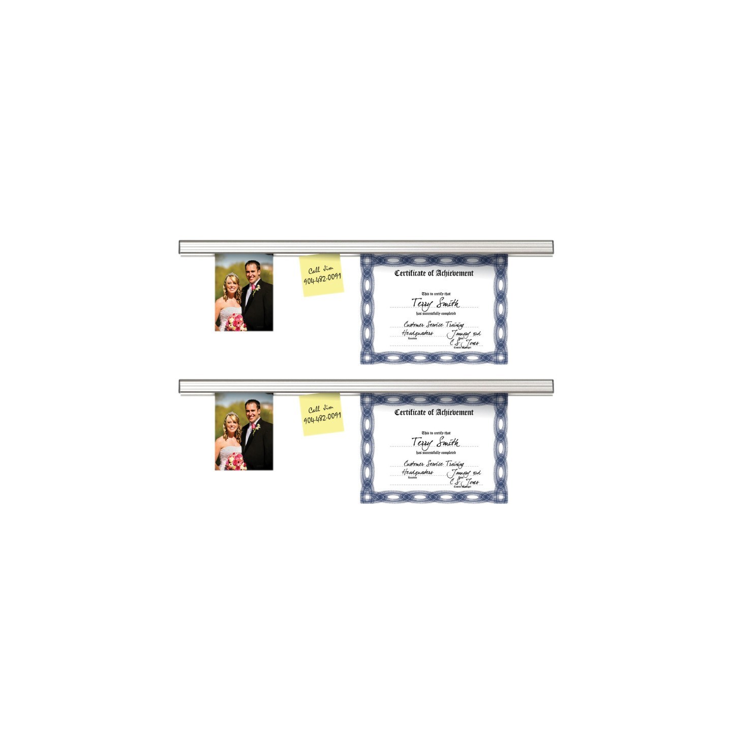 Grip-a-Strip® Display Rail, 9 Inch, Satin, Medium Size, Pack of 2