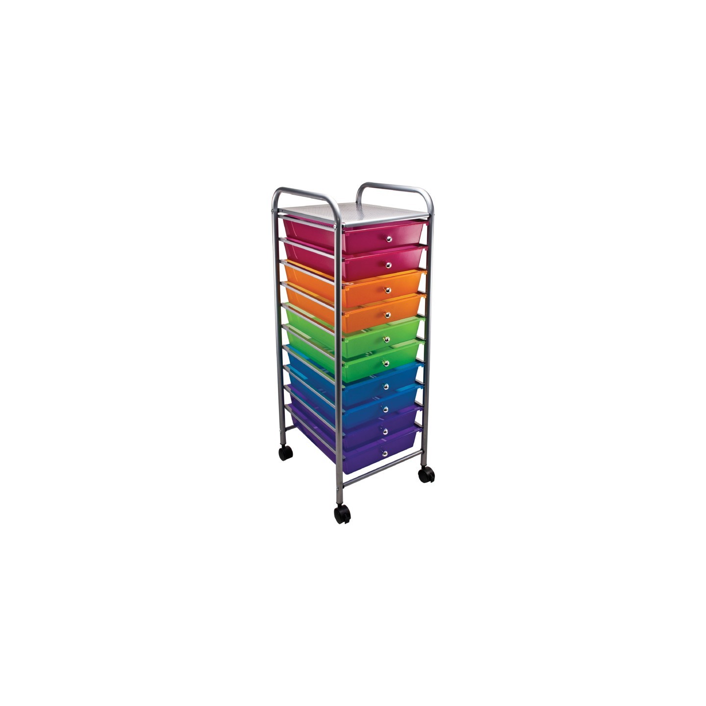 Advantus® 10-Drawer Rolling Cart, Multicolor