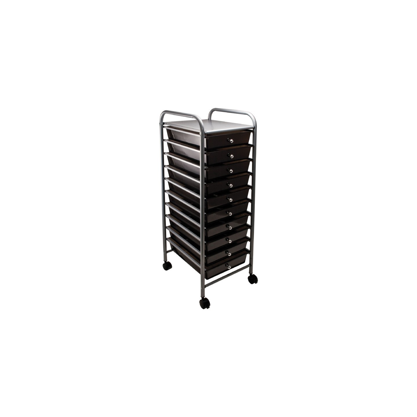 Advantus® 10-Drawer Rolling Cart, Smoke