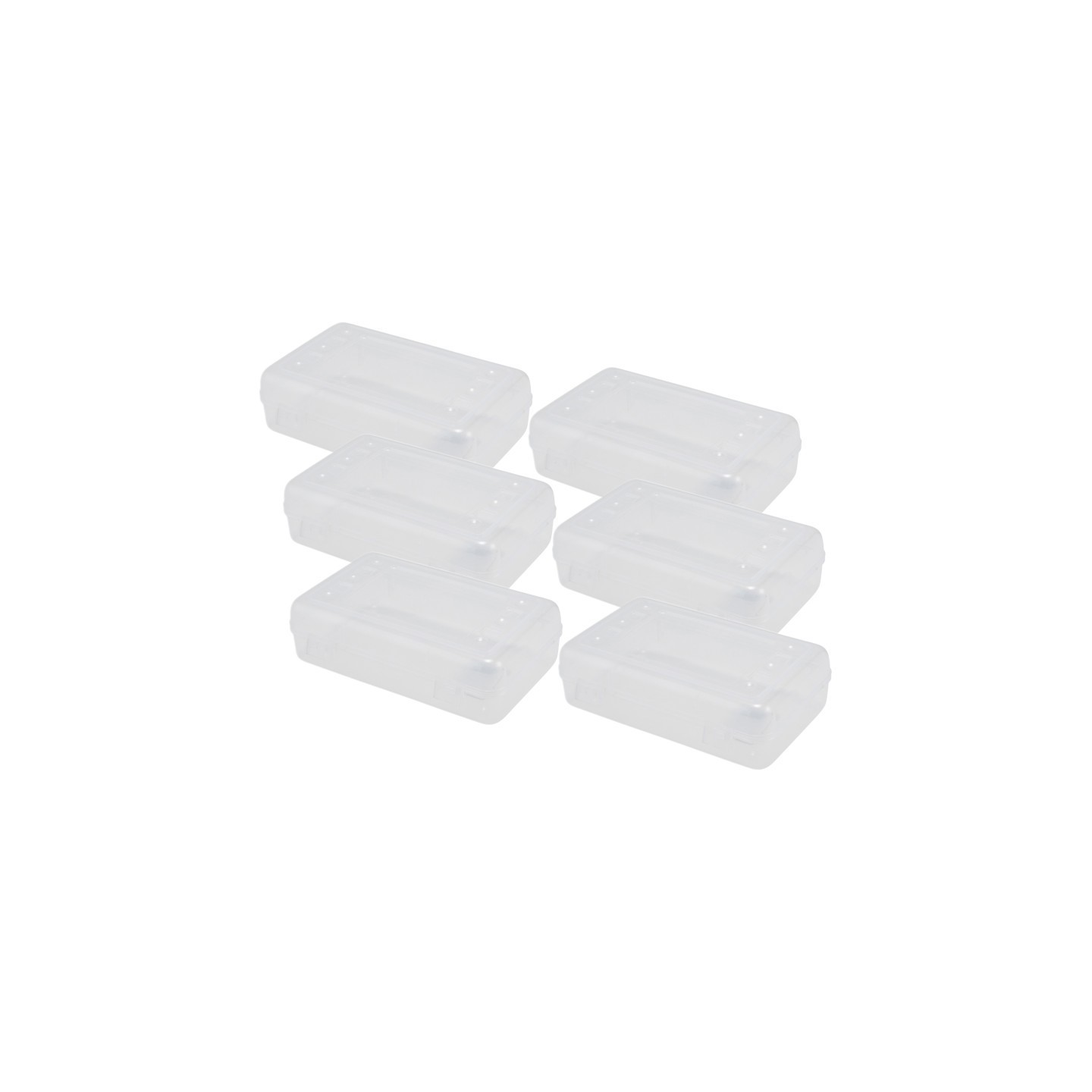 Advantus® Pencil Box Clear, Pack of 6
