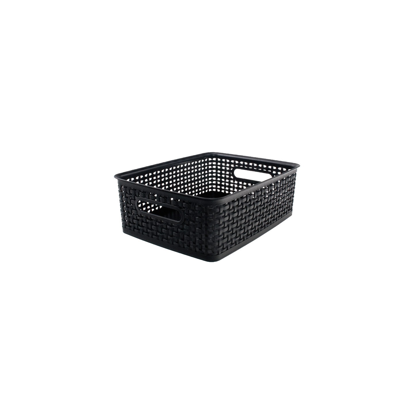 Thinkspace Plastic Weave Bin, Medium, Black