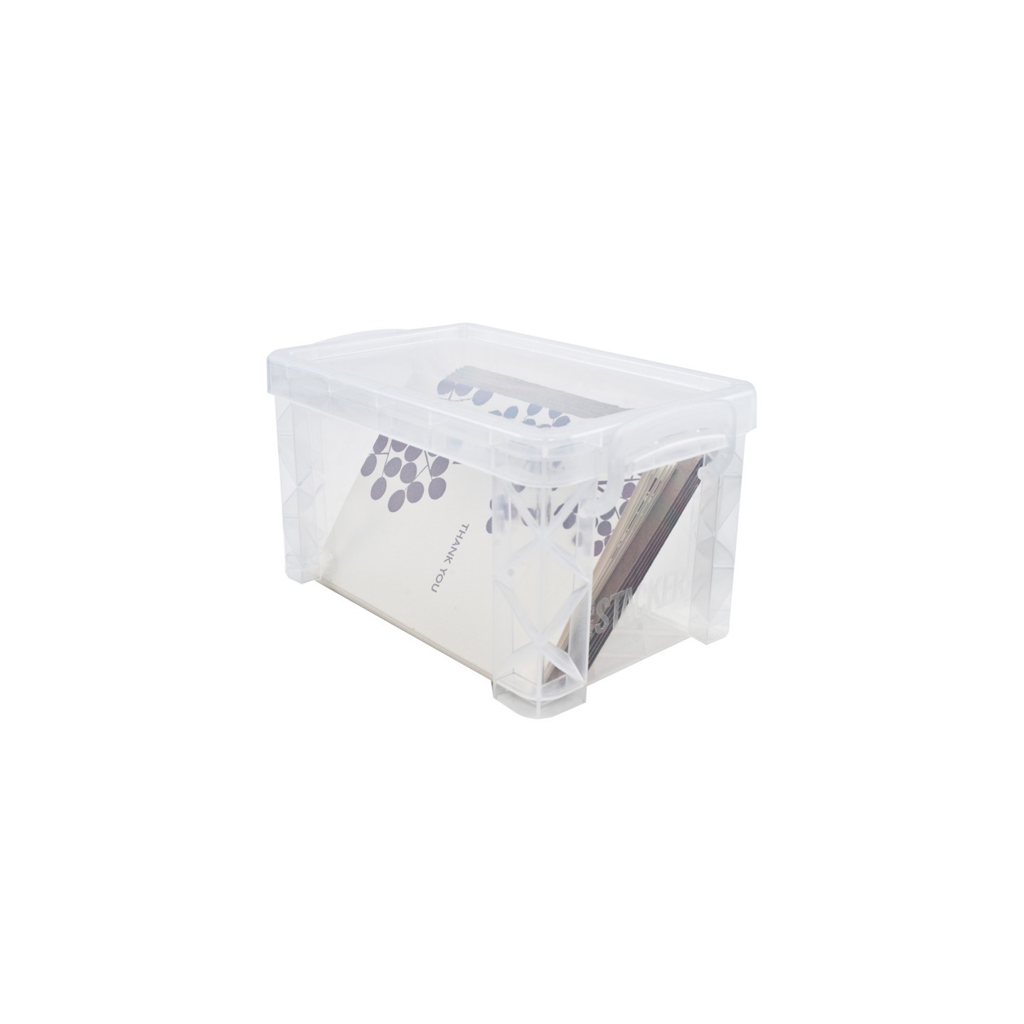 Super Stacker® Clear Plastic Stacking Storage Box, 3X5 in
