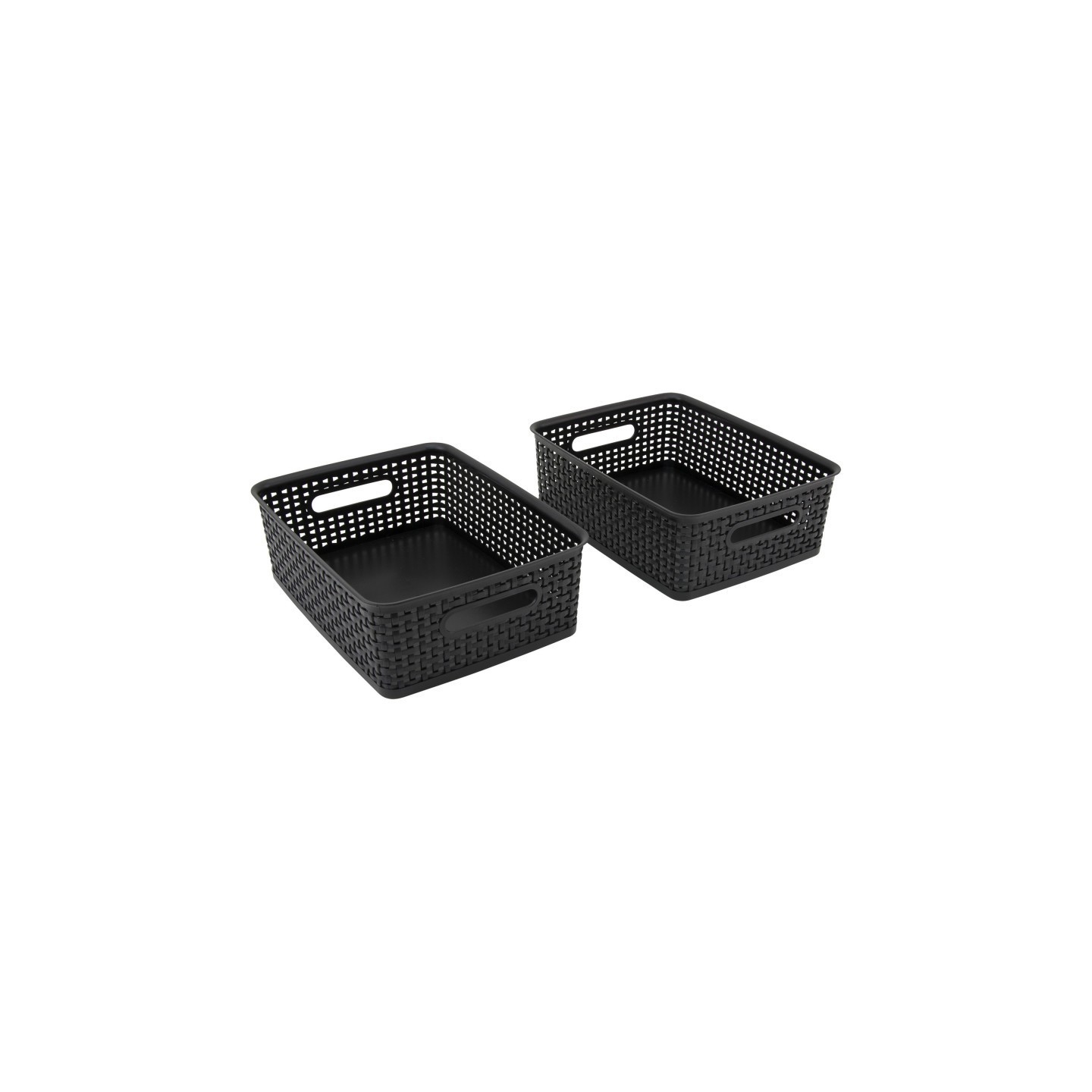 Advantus® Black Plastic Weave Bins, Medium, Pack of 2