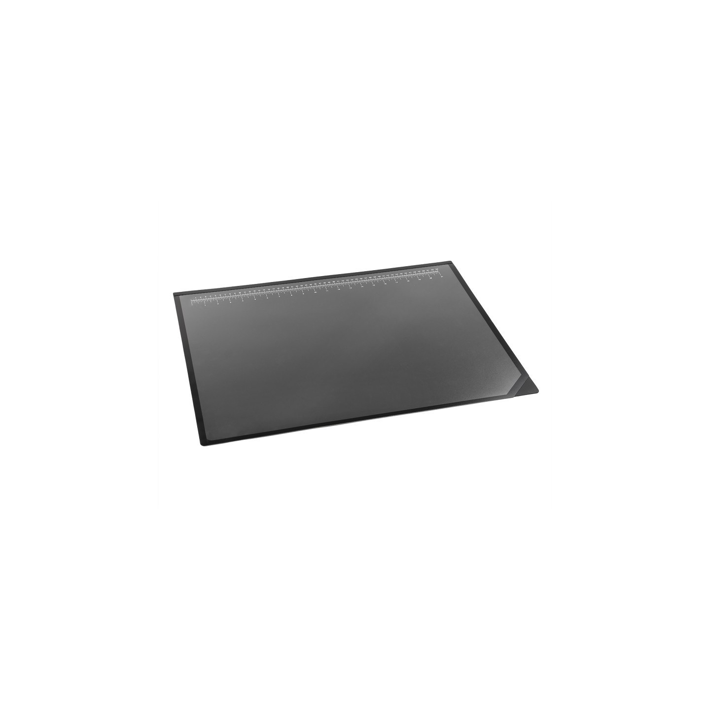 Artistic Desk Pad, Clear Overlay Lift-Top, Built-In Ruler, Black, 19x24 in
