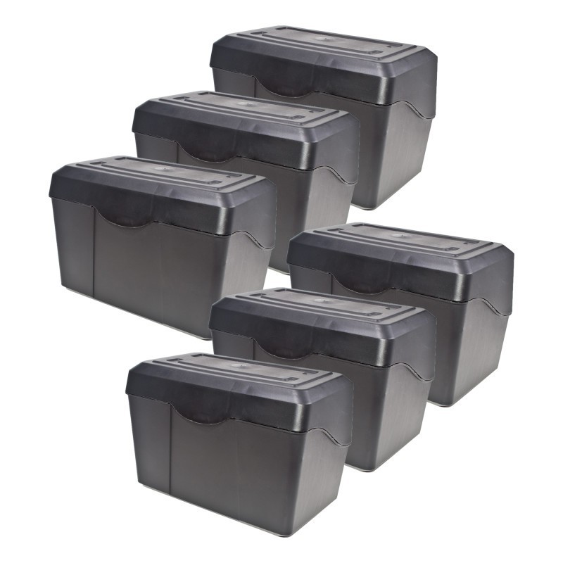 Innovative Storage Designs Black Index Card Holder, 3" x 5", Pack of 6