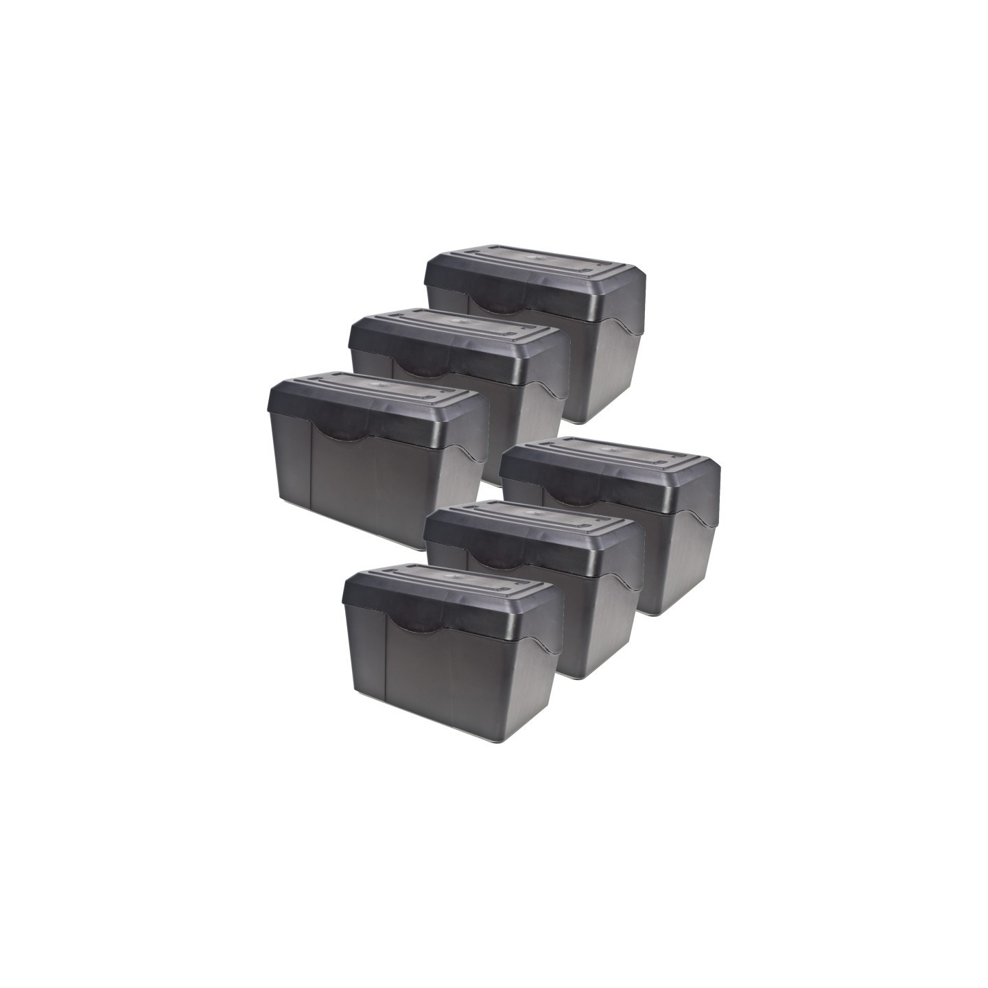 Innovative Storage Designs Black Index Card Holder, 3" x 5", Pack of 6