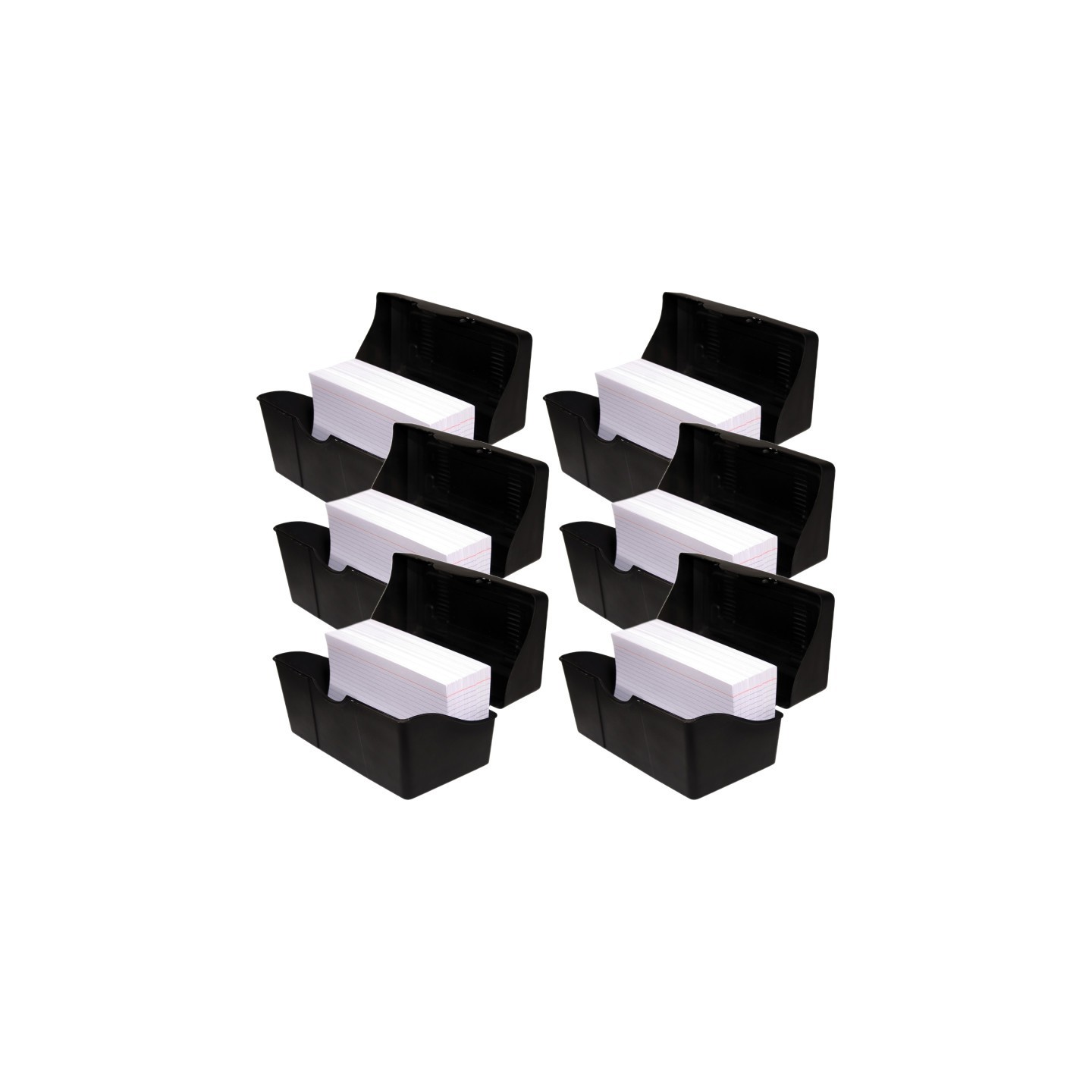 Innovative Storage Designs Black Index Card Holder, 4" x 6", Pack of 6