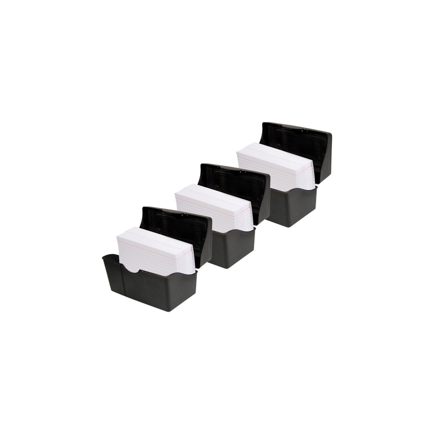 Innovative Storage Designs Black Index Card Holder, 5" x 8", Pack of 3