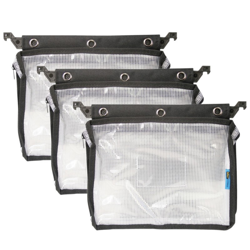Innovative Storage Designs Expanding Zipper Pouch, Clear Mesh, Pack of 3