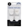 Advantus® Wall Clips For Fabric Panels, White, 40 Sheet Capacity, Pack of 4