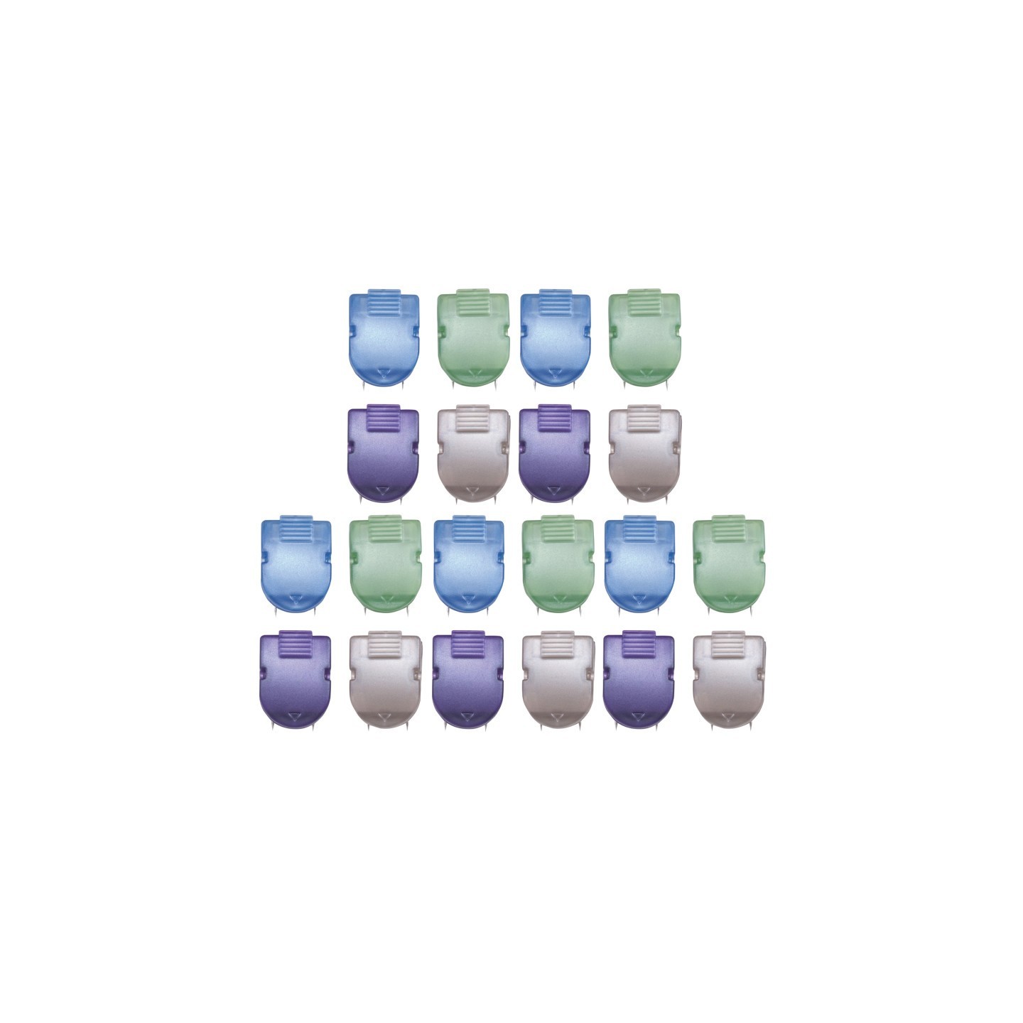 Advantus® Wall Clips For Fabric Panels, Metallic Colors, 40 Sheet Capacity, Pack of 20