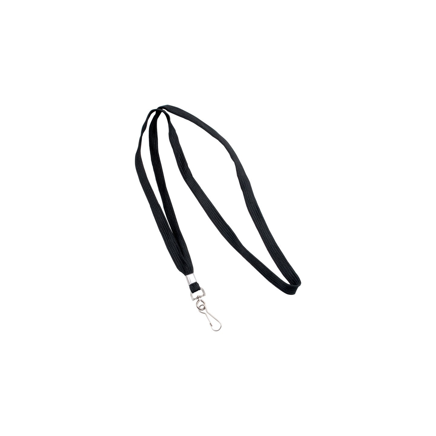 Advantus® Deluxe Lanyard with J-Hook, Black, Box of 24