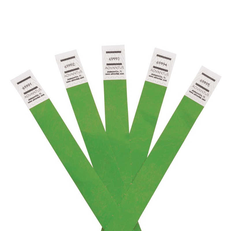 Advantus® Tyvek® Wristbands Green, Pack of 500