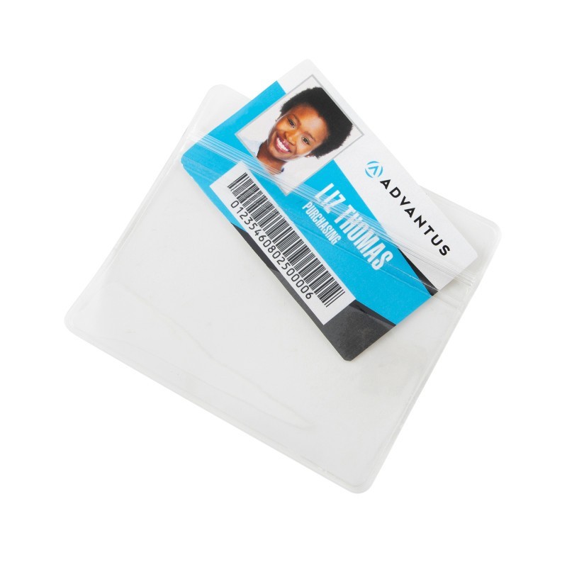Advantus® Re-sealable Badge Holders, Horizontal, Frosted, Pack of 50