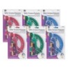 Charles Leonard Safety Compass & 6" Swing Arm Protractor, Assorted Colors, 6 Sets
