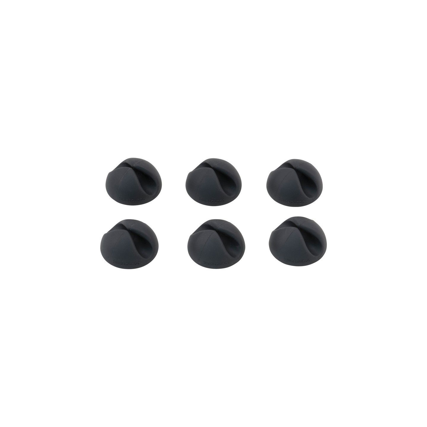 Bluelounge® Cabledrops Cord Management, Black, Pack of 6