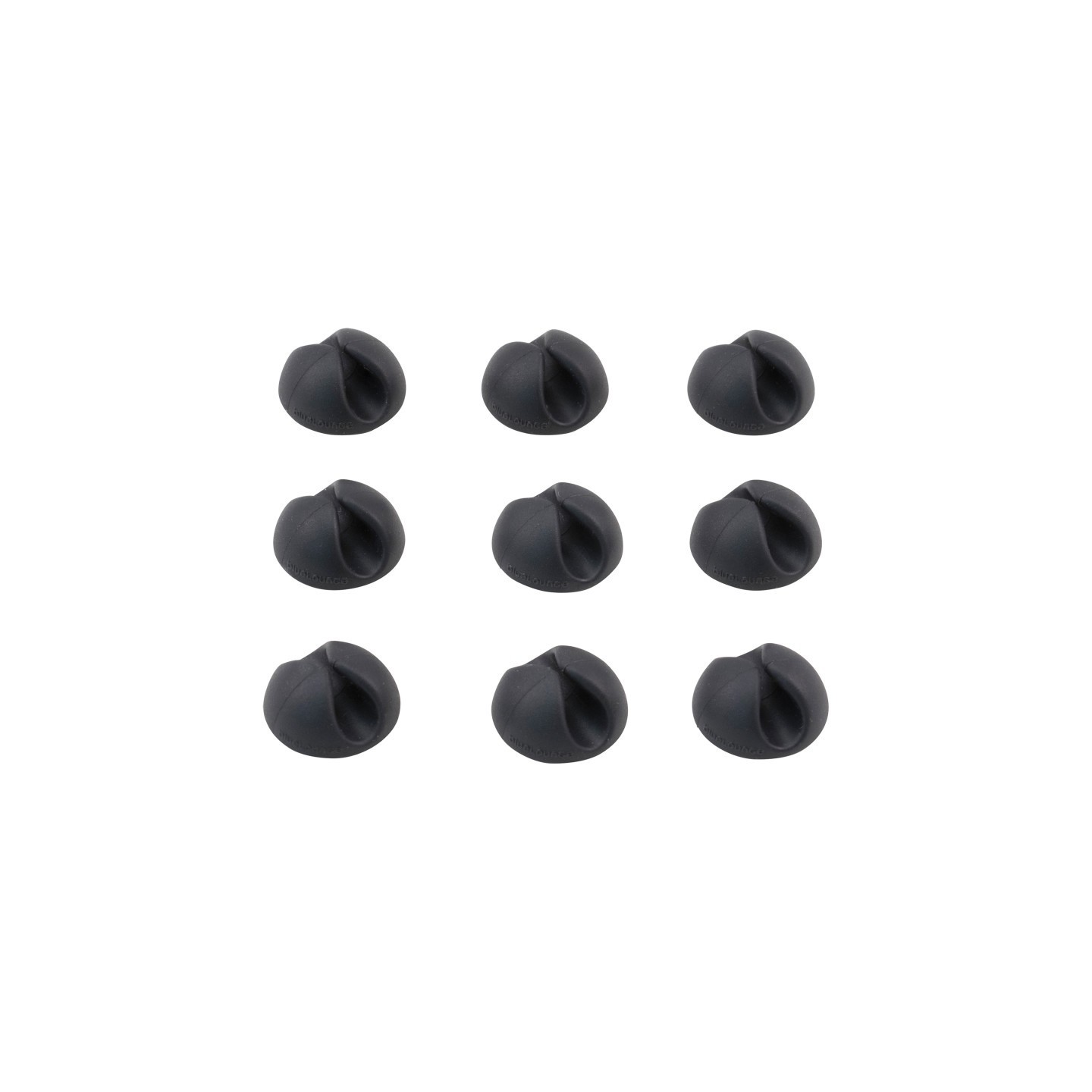 Bluelounge® Cabledrop Minis Cord Management, Black, Pack of 9