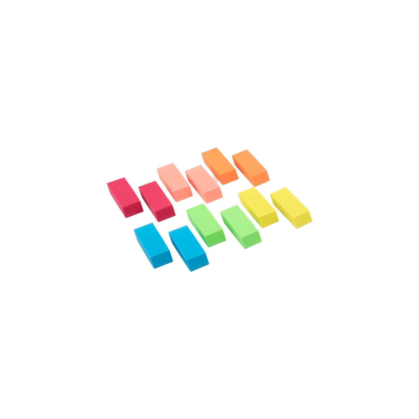 Charles Leonard Large Synthetic Wedge Erasers, Assorted Colors, 36 Count