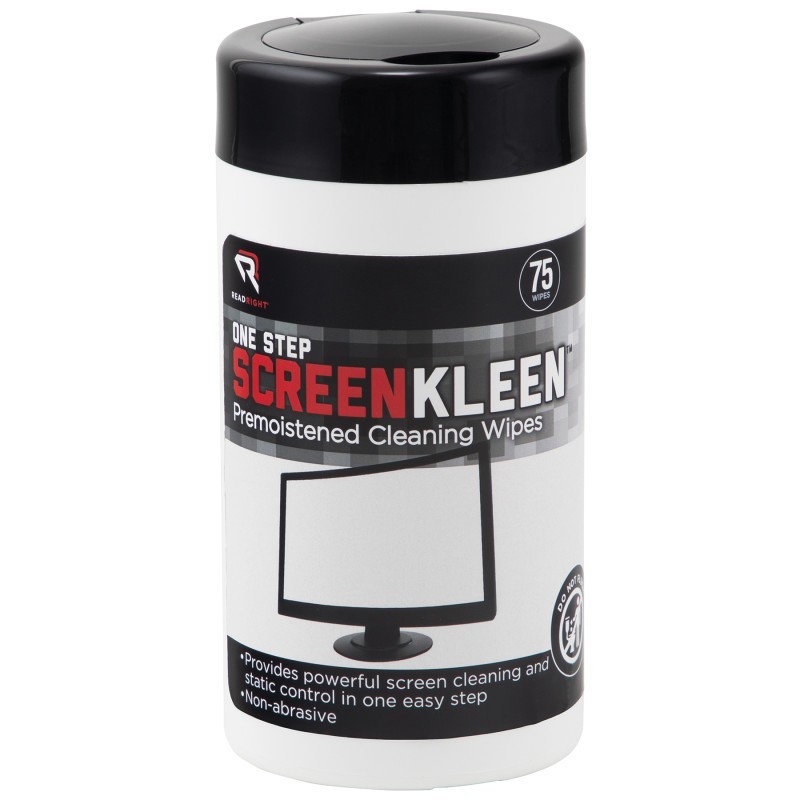 Read Right® ScreenKleen One-Step Cleaning Wipes, 75 Count Tub
