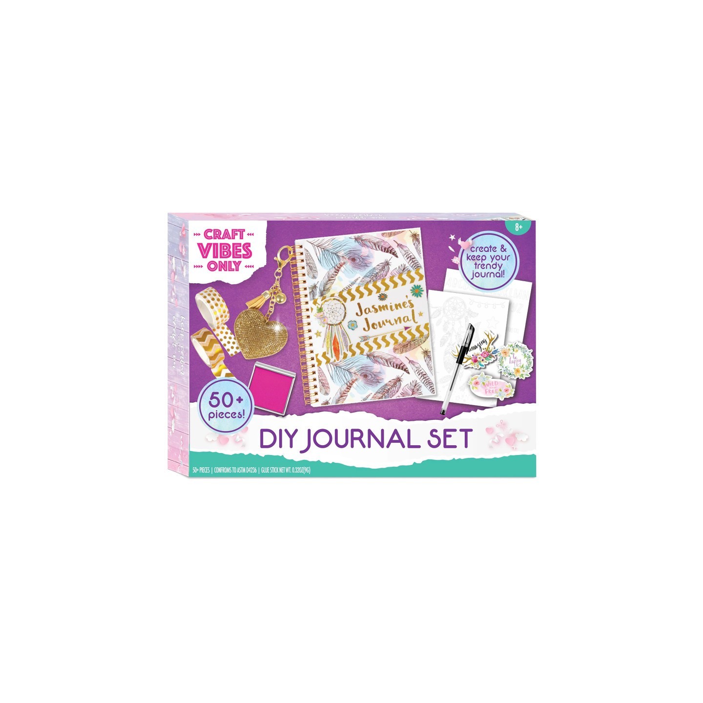 Craft Vibes Only Good Vibes Journal DIY Set, 50+ Pieces