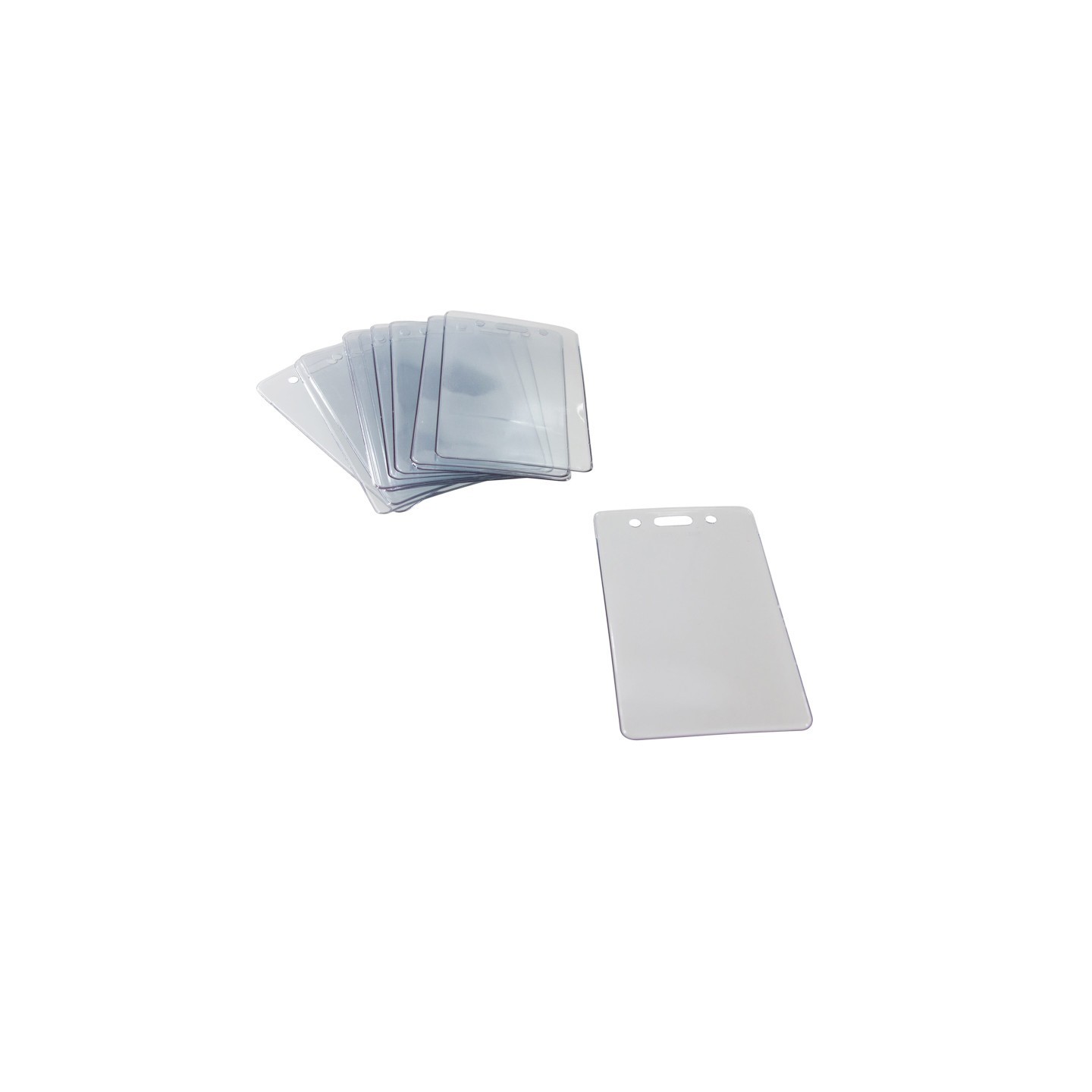 SICURIX Proximity Badge Holders, Vertical, Clear, Pack of 50