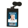 SICURIX ID Neck Pouch Badge Holder, Vertical, Adjustable Cord, 4" x 2-1/4" Insert, Black