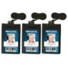 SICURIX ID Neck Pouch Badge Holder, Vertical, Adjustable Cord, 4" x 2-1/4" Insert, Black, Pack of 3