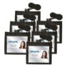 SICURIX Convention ID Neck Pouch Badge Holder, Horizontal, Adjustable Cord, 3" x 4" Insert, Black, Pack of 6