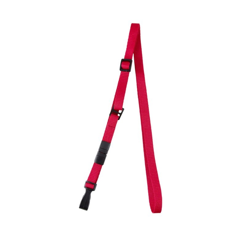 SICURIX Breakaway Plastic Hook Lanyard, Red, Pack of 10