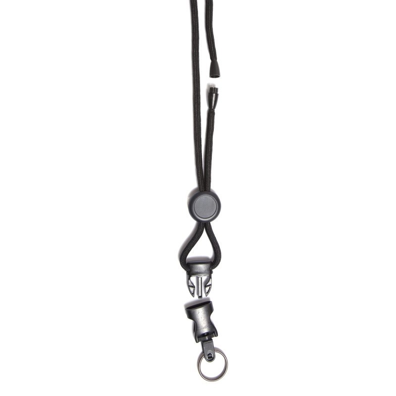 SICURIX Premium Safety Lanyard, Breakaway with Detachable Key Ring, Black, Pack of 12
