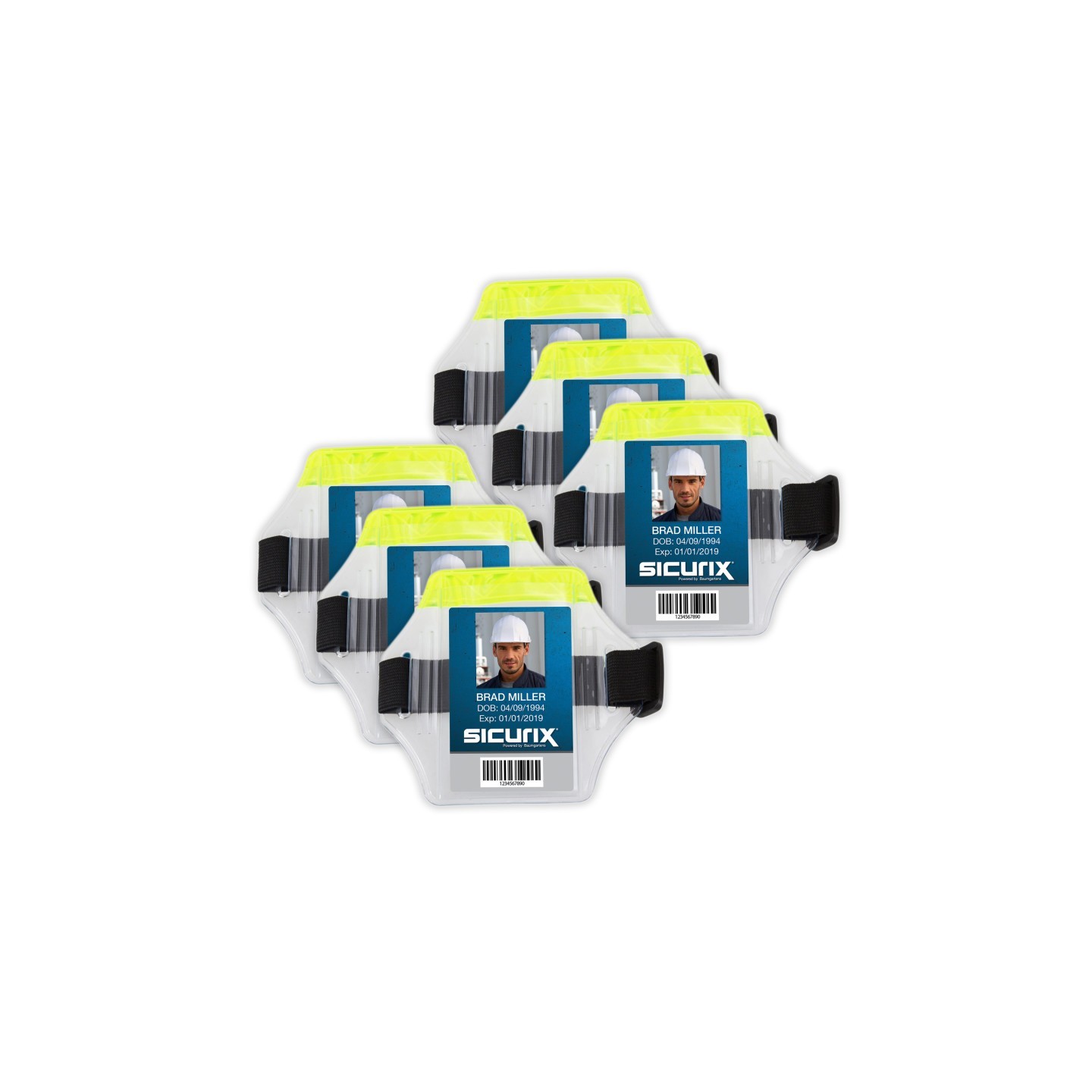 SICURIX Reflective Armband Badge Holder, Pack of 6