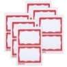 SICURIX Adhesive Badges, Red Border, 100 Per Pack, 6 Packs