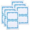 SICURIX Adhesive Badges, Blue Border, 100 Per Pack, 6 Packs
