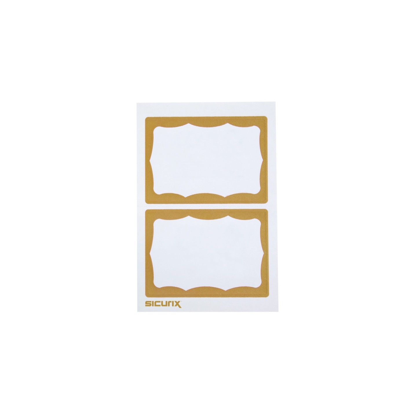 SICURIX Adhesive Badges, Gold Border, Pack of 100