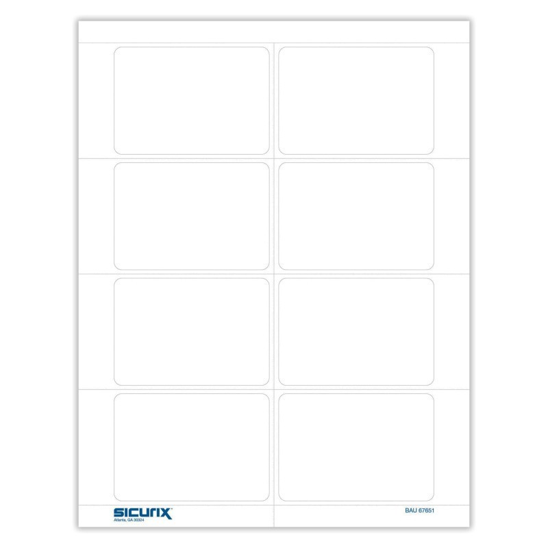 SICURIX Plain Adhesive Badges, White, Pack of 200