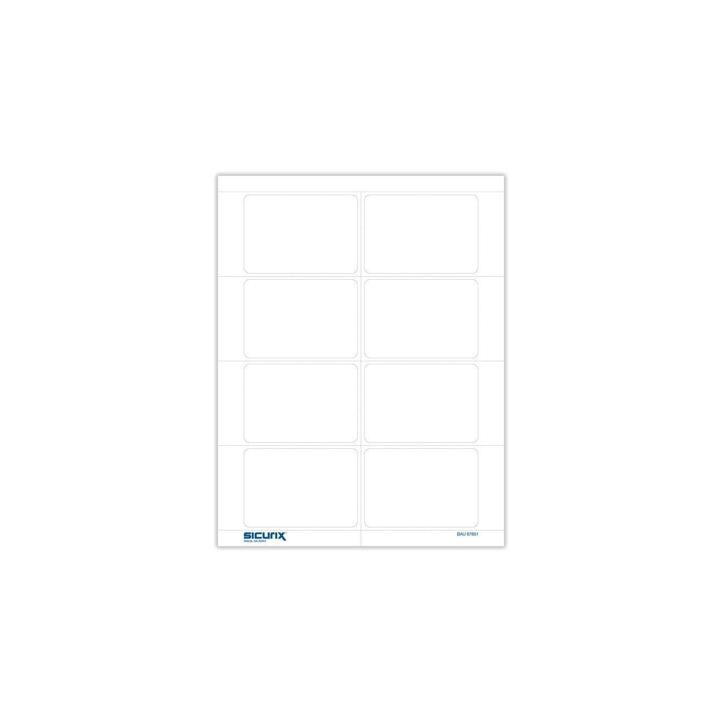 SICURIX Plain Adhesive Badges, White, Pack of 200