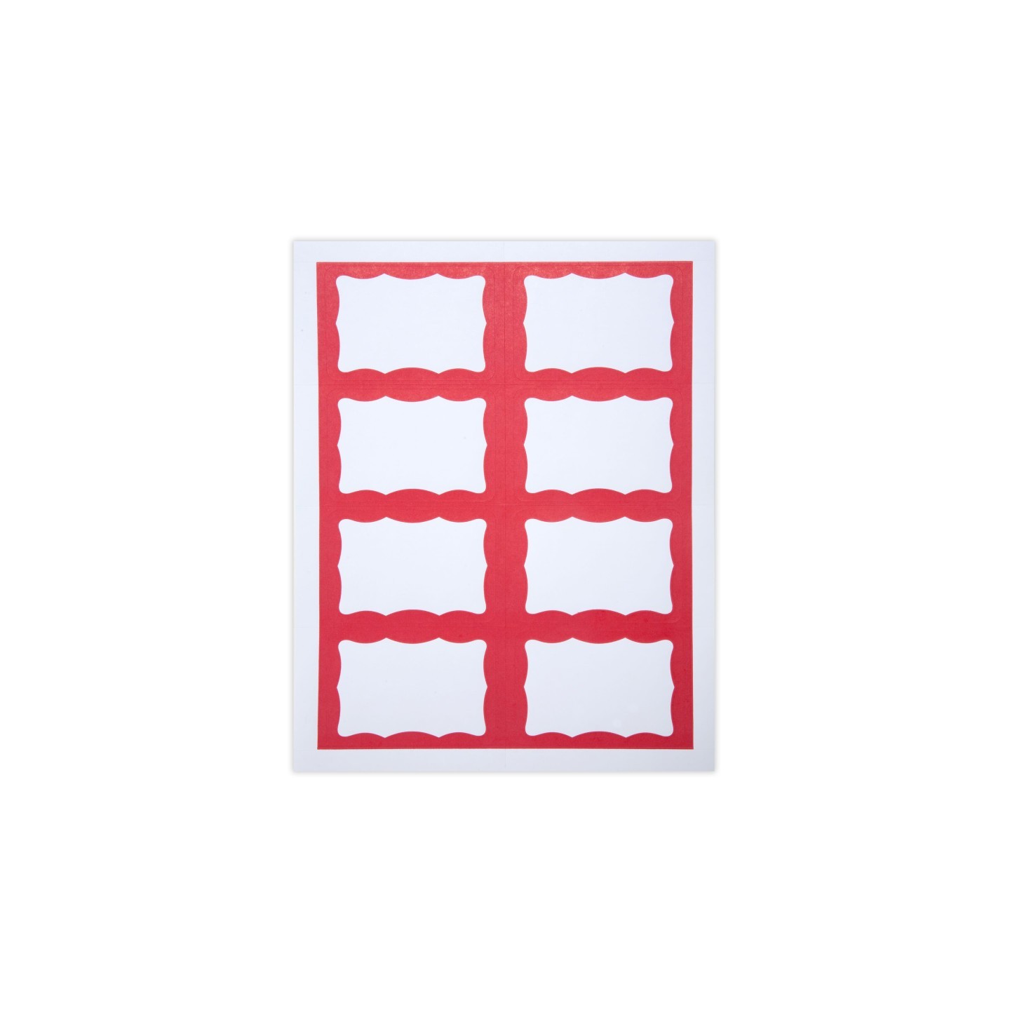 SICURIX Adhesive Badges, Red Border, Pack of 200