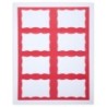 SICURIX Adhesive Badges, Red Border, Pack of 200