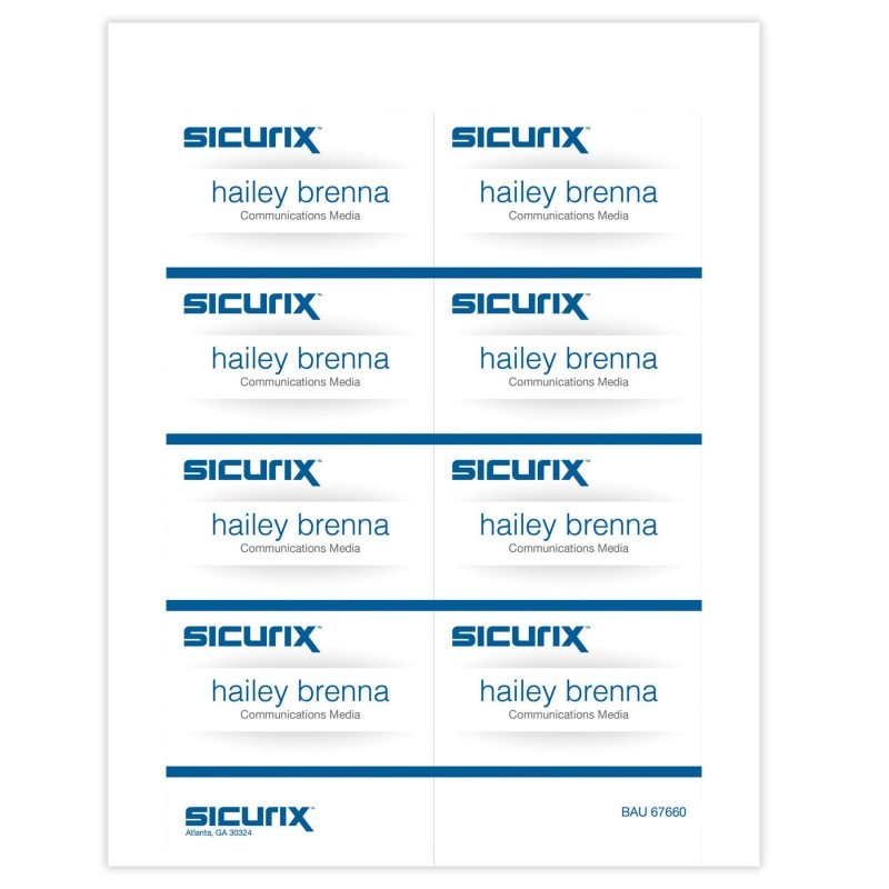 SICURIX Printable Badge Inserts, 3-1/2" x 2-1/4", Pack of 56