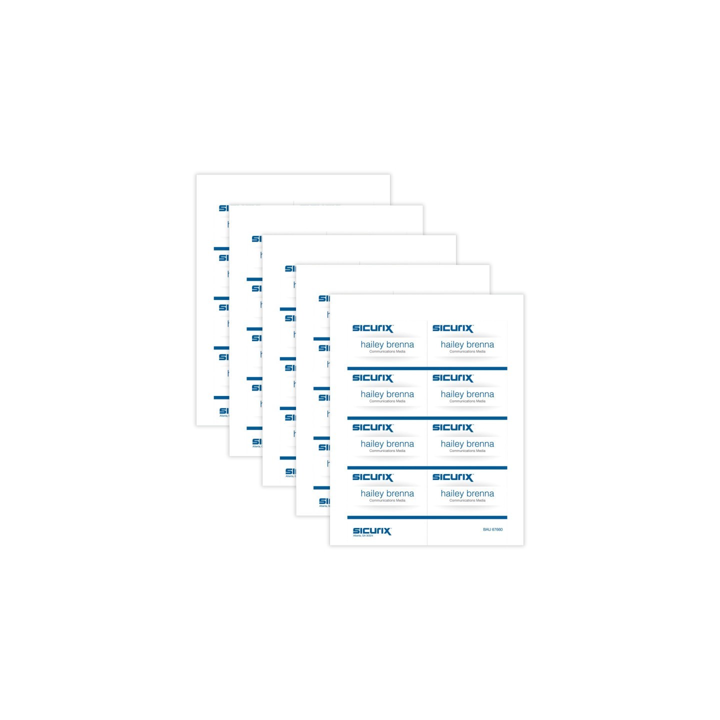 SICURIX Printable Badge Inserts, 3-1/2" x 2-1/4", 56 Per Pack, 5 Packs