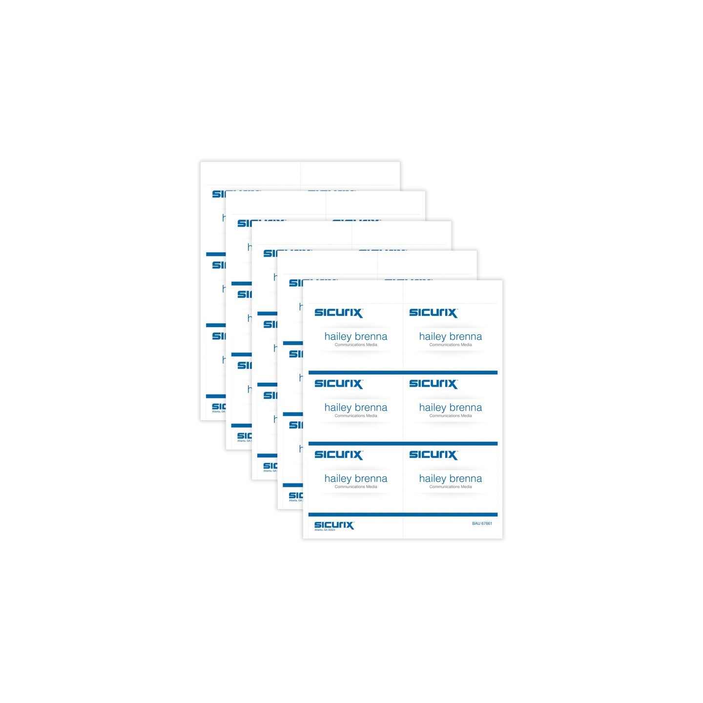 SICURIX Printable Badge Inserts, 4" x 3", 60 Per Pack, 5 Packs