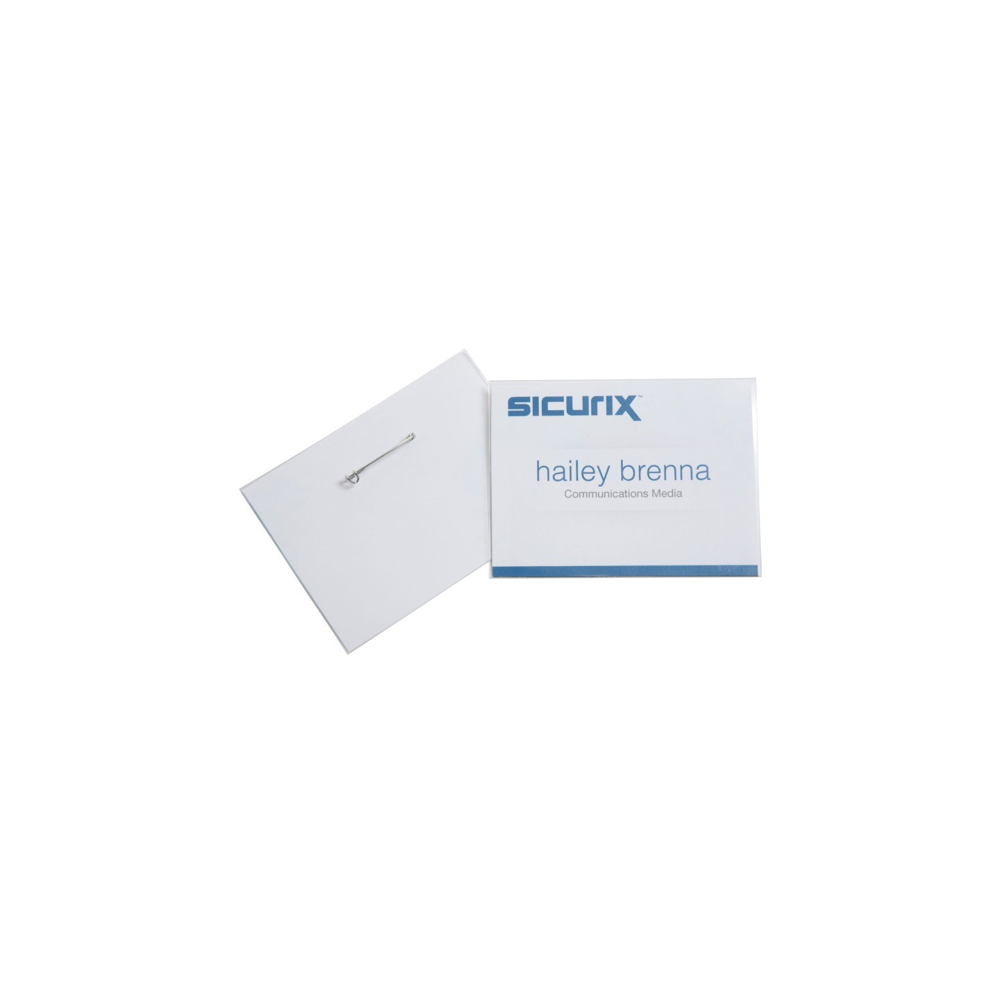 SICURIX Pin Style ID Badge Holder Kit with Printable Inserts, 4" x 3", Pack of 100