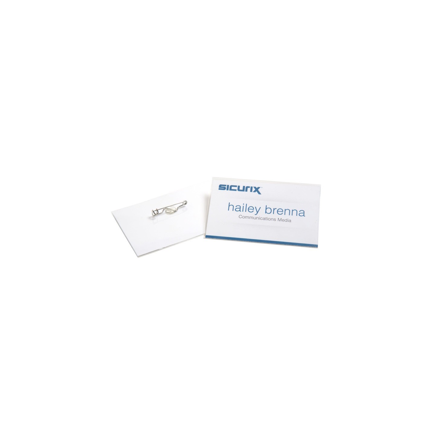 SICURIX Pin Style ID Badge Holder Kit with Printable Inserts, 3-1/2" x 2-1/4", Pack of 100