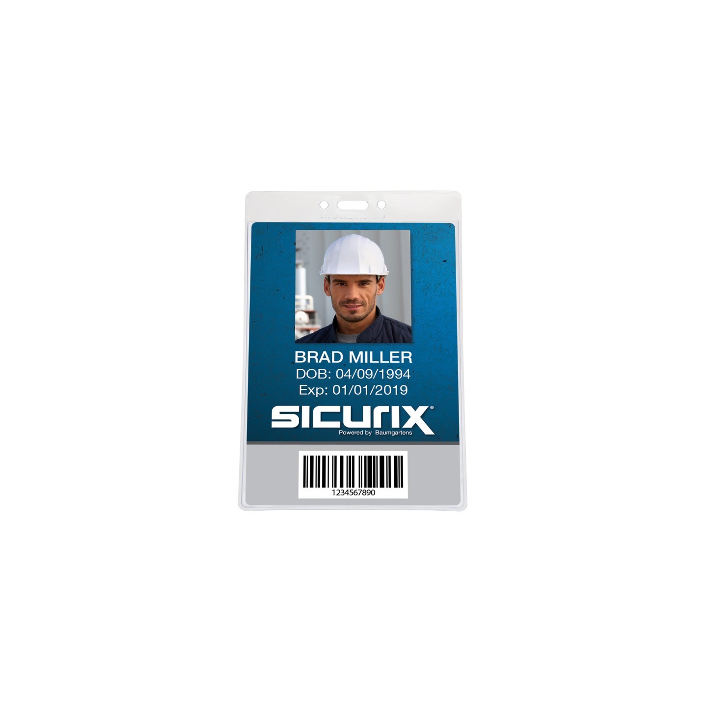 SICURIX Vinyl Badge Holder, Vertical, 4-1/2" x 6-3/4", Pack of 100